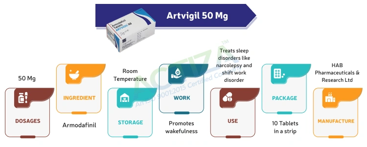 Artvigil 50 Mg (Armodafinil)