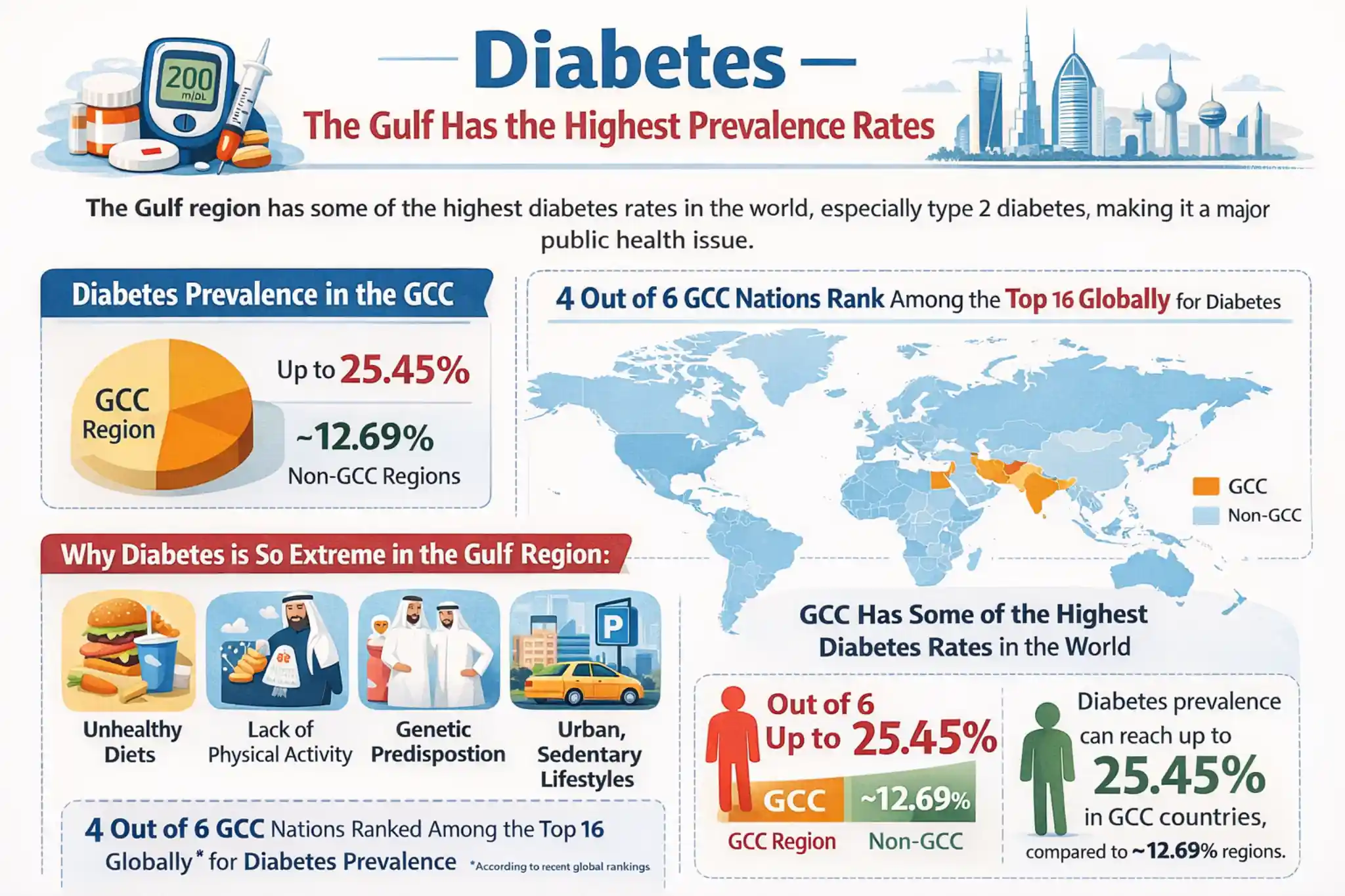diabetes - the gulf has the highest prevalence rates