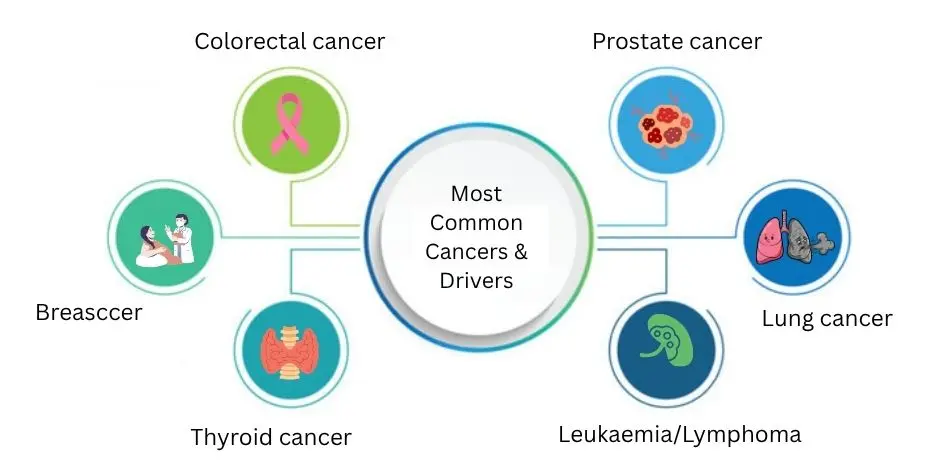 most common cancers and drivers